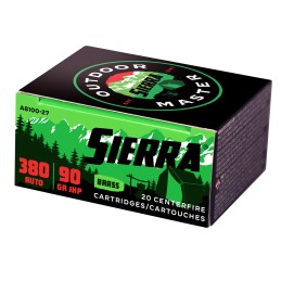 Sierra A810027 Outdoor Master  380ACP 90gr Jacketed Hollow Point Sport Master 20 Per Box10 Case