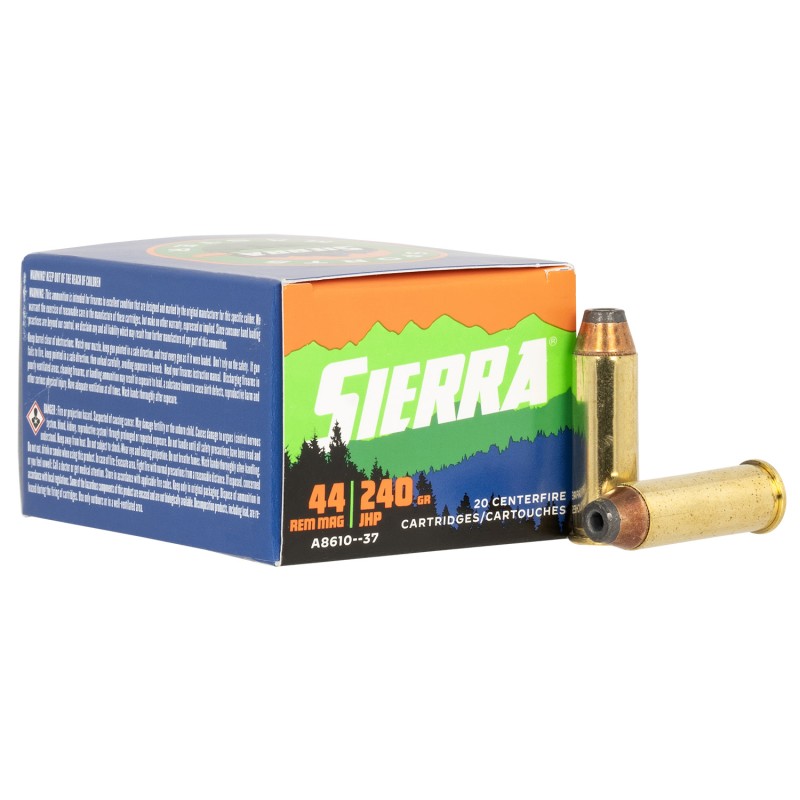 Sierra A861037 Outdoor Master  44RemMag 240gr Jacketed Hollow Point Sport Master 20Box