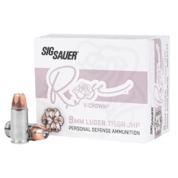 Sig Sauer E9MMA1ROSE20 Rose  9mmLuger 115gr VCrown Jacketed Hollow Point 20 Per Box10 Case