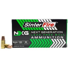 SinterFire Inc SF9100NXG Next Generation NXG  9mmLuger 100gr Lead Free Ball 50 Per Box20 Case