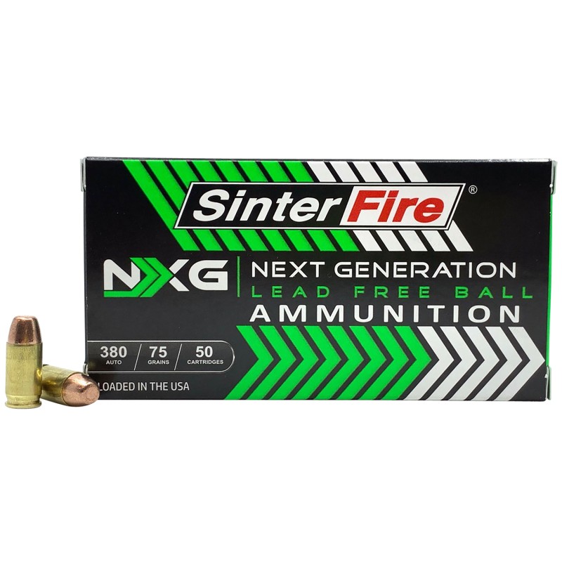 SinterFire Inc SF38075NXG Next Generation NXG  380ACP 75gr Lead Free Ball 50 Per Box20 Case