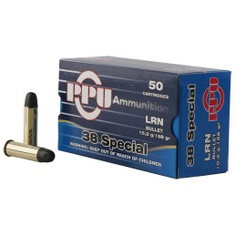 PPU PPH38SL Handgun  38Special 158gr Lead Round Nose 50 Per Box10 Case