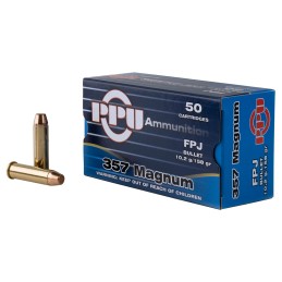 PPU PPH357MF Handgun  357Mag 158gr Flat Point Jacketed 50 Per Box10 Case