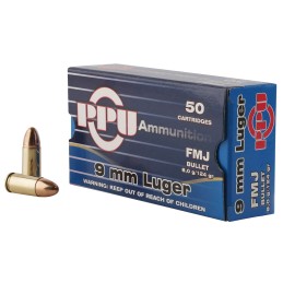 PPU PPH9F2 Handgun  9mmLuger 124gr Full Metal Jacket 50 Per Box20 Case