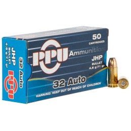 PPU PPD32A Defense  32ACP 71gr Jacketed Hollow Point 50 Per Box20 Case