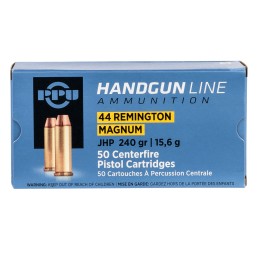 PPU PPH44MH Handgun  44RemMag 240gr Jacketed Hollow Point 50 Per Box10 Case