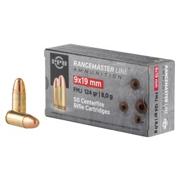 PPU PPRM9M Rangemaster  9mmLuger 124gr Full Metal Jacket 1000Box