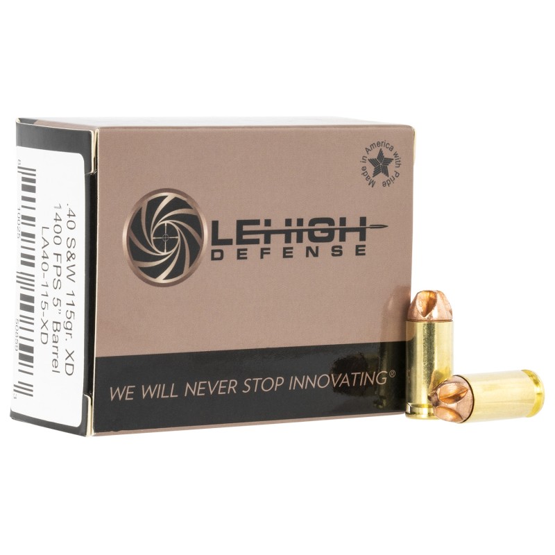 Lehigh Defense LA40115XD Xtreme Defense  40SW 115gr Lehigh Defense XD FMT 20 Per Box10 Case