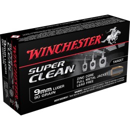 Winchester Ammo W9MMLF Super Clean  9mmLuger 95gr Lead Free Full Metal Jacket 50 Per Box10 Case