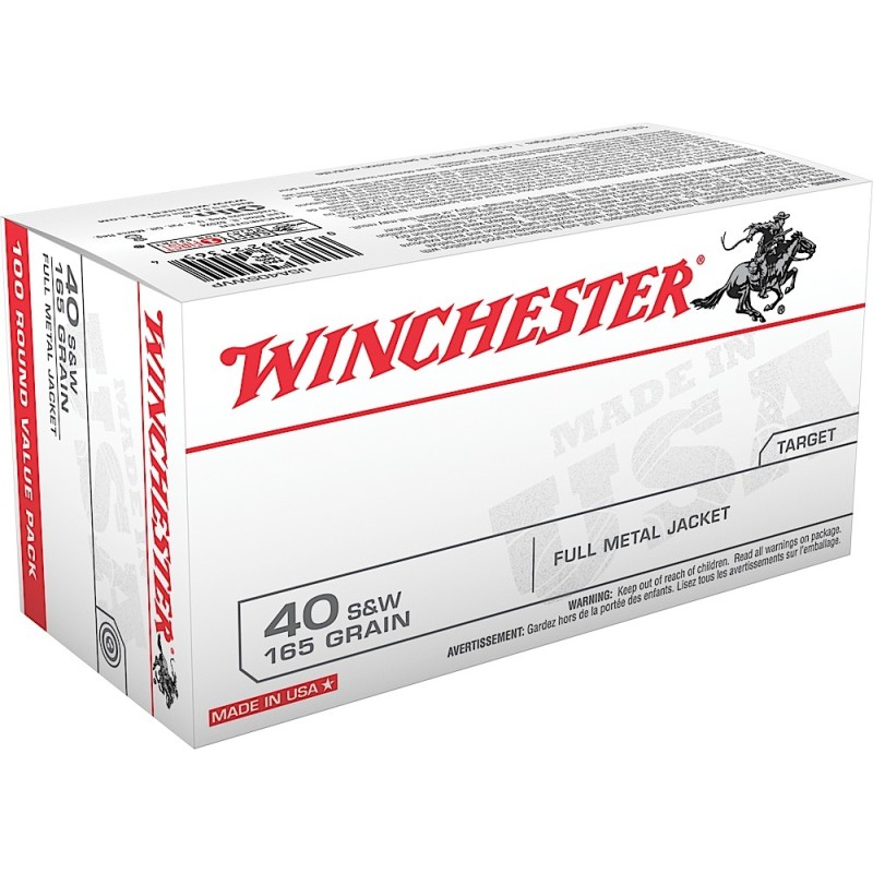 Winchester Ammo USA40SWVP USA Value Pack 40SW 165gr Full Metal Jacket 100 Per Box5 Case