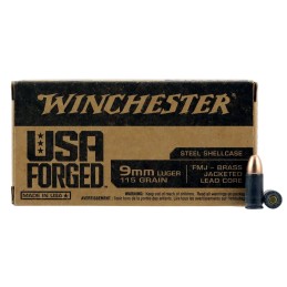 Winchester Ammo WIN9SV USA Forged 9mmLuger 115gr Full Metal Jacket 50 Per Box10 Case