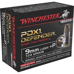 Winchester Ammo S9MMPDB Defender  9mmLugerP 124gr Bonded Jacket Hollow Point 20 Per Box10 Case