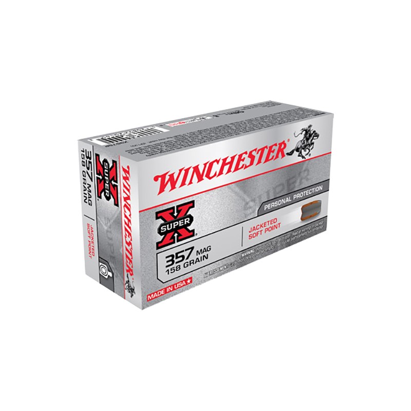 Winchester Ammo X3575P Super X  357Mag 158gr Jacketed Soft Point 50 Per Box10 Case