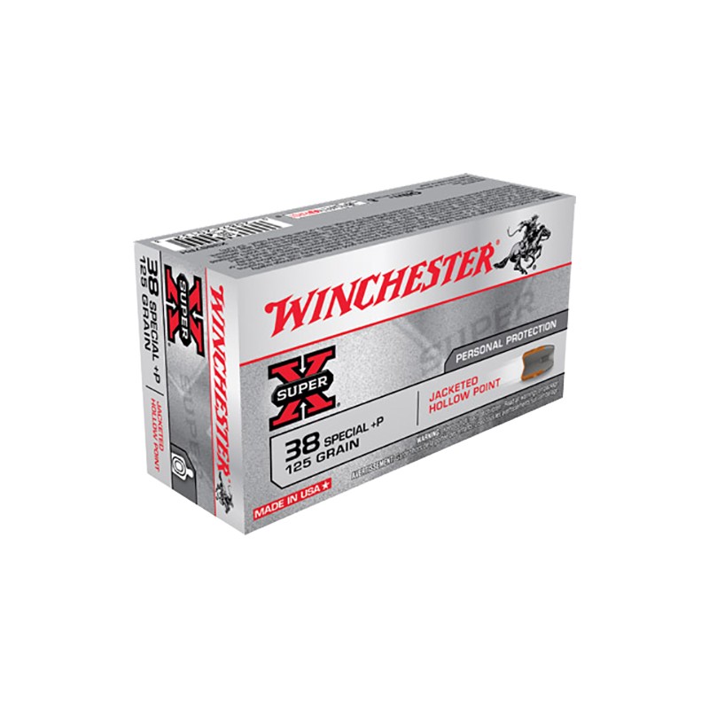 Winchester Ammo X38S7PH Super X  38SpecialP 125gr Jacketed Hollow Point 50 Per Box10 Case