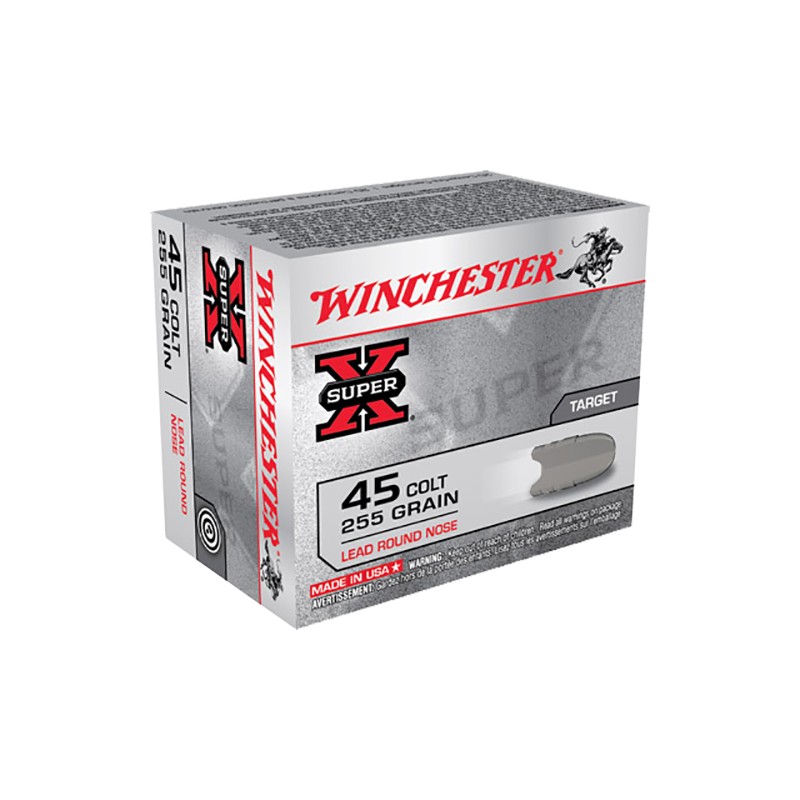 Winchester Ammo X45CP2 Super X  45Colt 255gr Lead Round Nose 20 Per Box10 Case