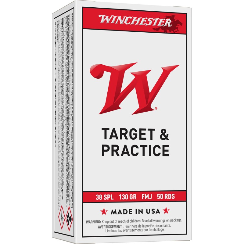 Winchester Ammo Q4171 USA  38Special 130gr Full Metal Jacket 50 Per Box10 Case