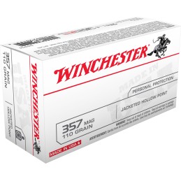 Winchester Ammo Q4204 USA  357Mag 110gr Jacketed Hollow Point 50 Per Box10 Case