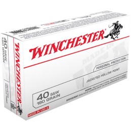 Winchester Ammo USA40JHP USA  40SW 180gr Jacketed Hollow Point 50 Per Box10 Case