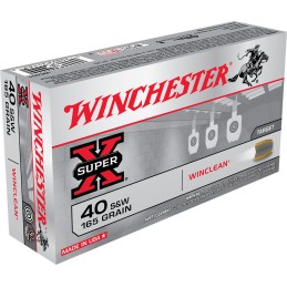 Winchester Ammo WC401 Super X  40SW 165gr Winclean Brass Enclosed Base 50 Per Box10 Case