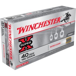 Winchester Ammo WC402 Super X  40SW 180gr Winclean Brass Enclosed Base 50 Per Box10 Case