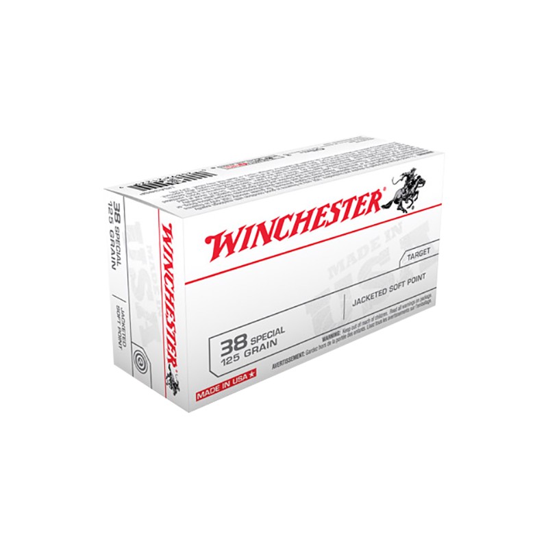 Winchester Ammo USA38SP USA  38Special 125gr Jacketed Soft Point 50 Per Box10 Case