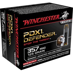 Winchester Ammo S357MPDB Defender  357Mag 125gr Bonded Jacket Hollow Point 20 Per Box10 Case