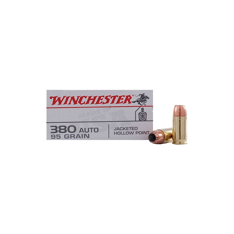 Winchester Ammo USA380JHP USA  380ACP 95gr Jacketed Hollow Point 50 Per Box10 Case