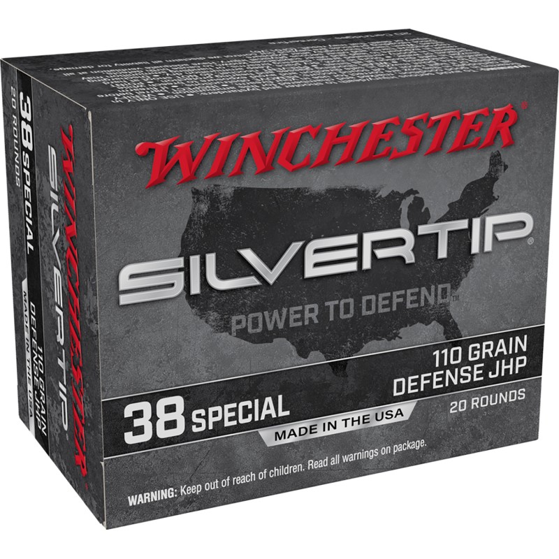 Winchester Ammo W38ST Silvertip  38Special 110gr Silvertip Jacket Hollow Point 20 Per Box10 Case