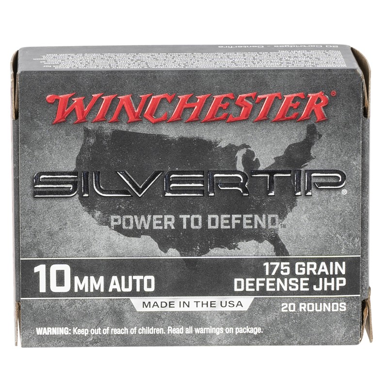 Winchester Ammo W10MMST Super X  10mmAuto 175gr Silvertip Jacket Hollow Point 20 Per Box10 Case