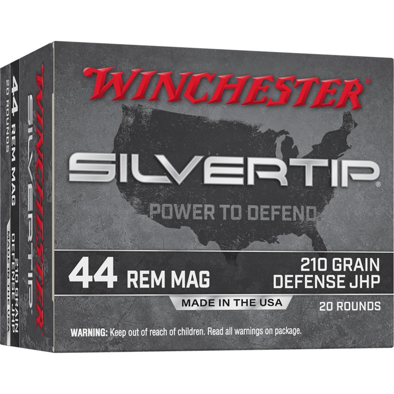 Winchester Ammo W44MST Silvertip  44RemMag 210gr Jacketed Hollow Point 20 Per Box10 Case