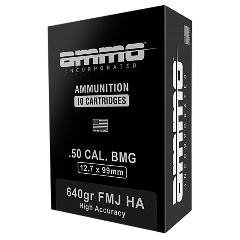 Ammo Inc 50BMG640HAA10 Signature  50Cal 640gr Full Metal Jacket 10 Per Box5 Case