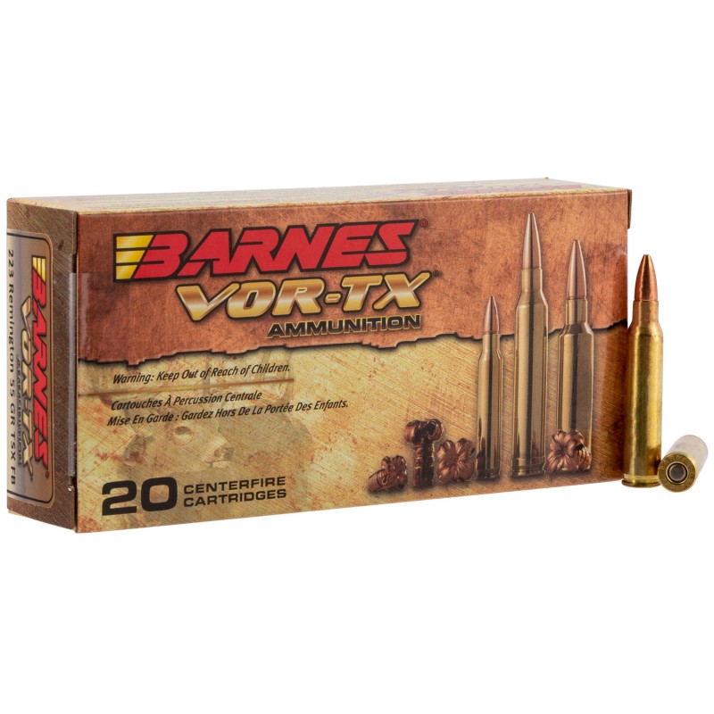 Barnes Bullets 21520 VORTX Rifle 223Rem 55gr Barnes TSX Flat Base 20 Per Box10 Case