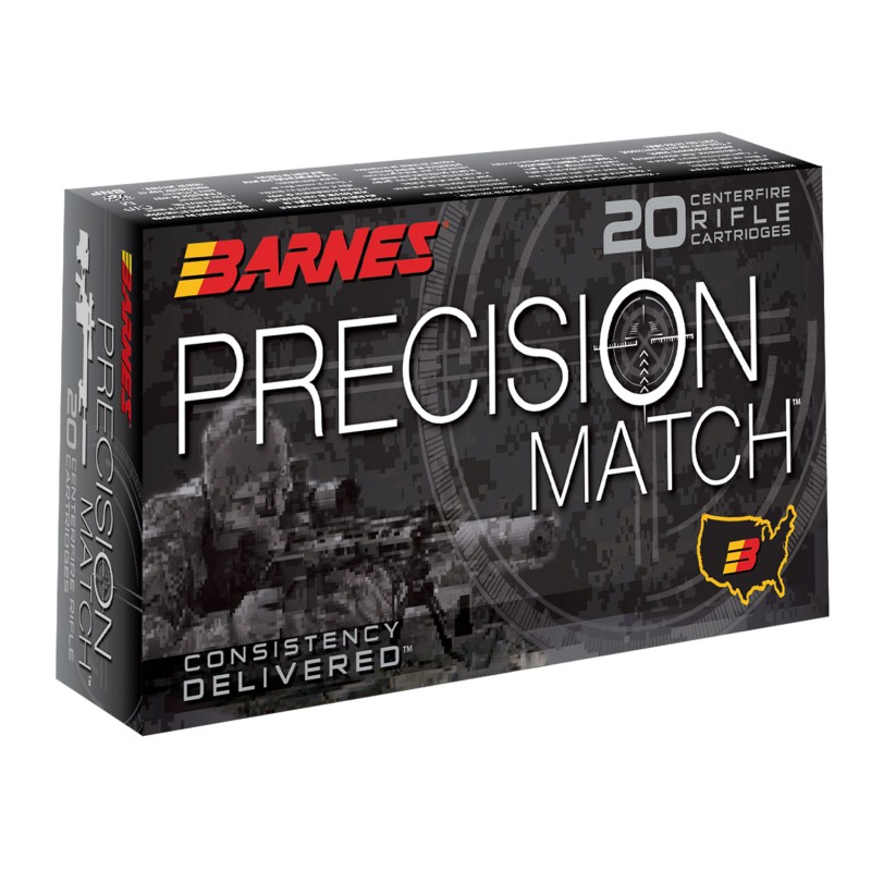 Barnes Bullets 30846 Precision Match  5.56x45mmNATO 69gr Open Tip Match Boat Tail 20 Per Box10 Case