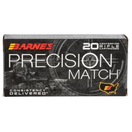 Barnes Bullets 30848 Precision Match  5.56x45mmNATO 85gr Open Tip Match Boat Tail 20 Per Box10 Case