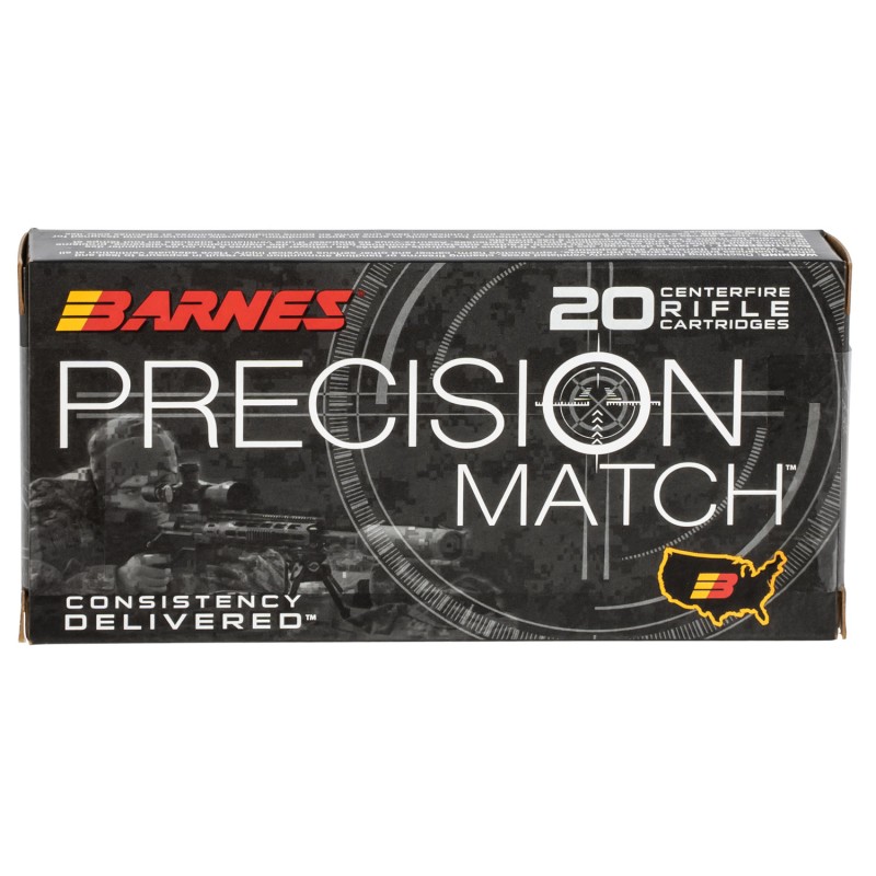 Barnes Bullets 30848 Precision Match  5.56x45mmNATO 85gr Open Tip Match Boat Tail 20 Per Box10 Case