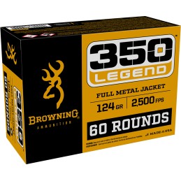 Browning Ammo B192803502 FMJ  350Legend 124gr Full Metal Jacket 60 Per Box4 Case