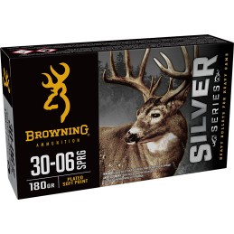 Browning Ammo B192630061  Silver 3006Springfield 180gr Plated Soft Point 20 Per Box10 Case