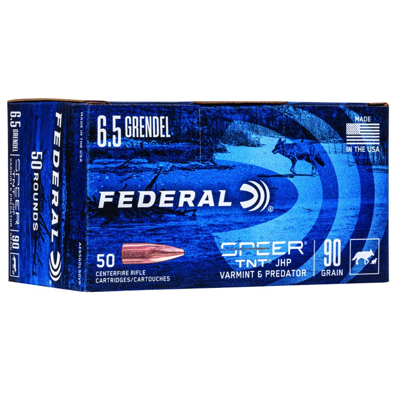 Federal AE65GDL90VP American Eagle Varmint  Predator 6.5Grendel 90gr Jacketed Hollow Point 50 Per Box5 Case