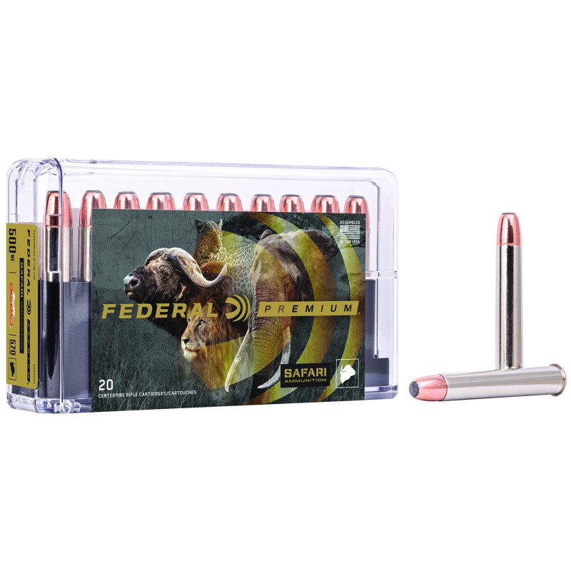 Federal P500NSA Premium Safari CapeShok 500NitroExpress 570gr Swift A Frame 20 Per Box10 Case