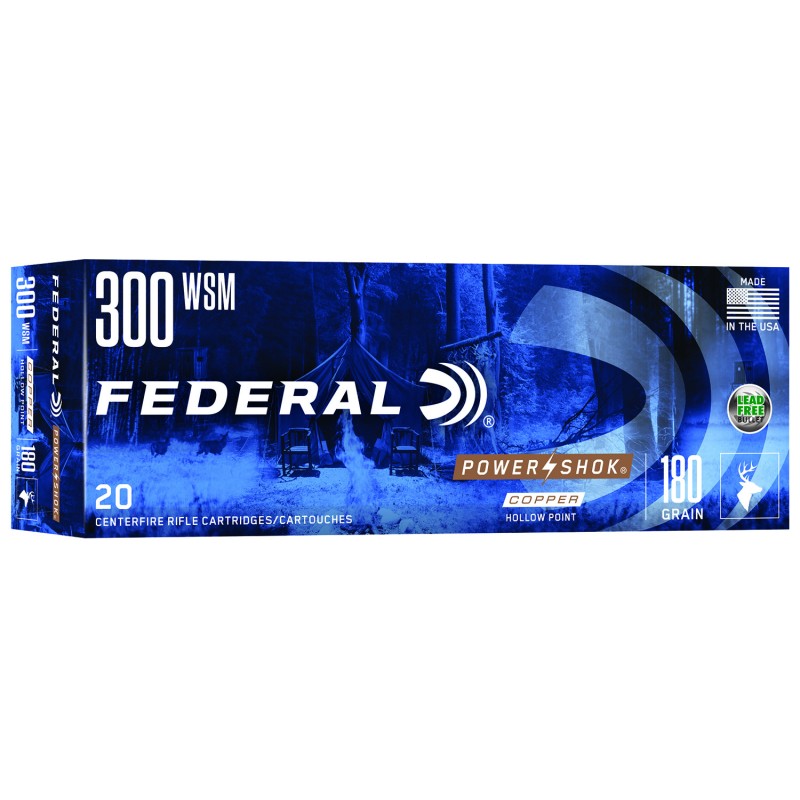 Federal 300WSMC PowerShok  300WSM 180gr Jacketed Soft Point 20 Per Box10 Case