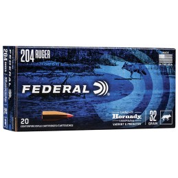 Federal V204VM32 Varmint  Predator  204Ruger 32gr Hornady VMax 20 Per Box10 Case