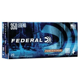 Federal 350LA PowerShok  350Legend 180gr Jacketed Soft Point 20 Per Box10 Case