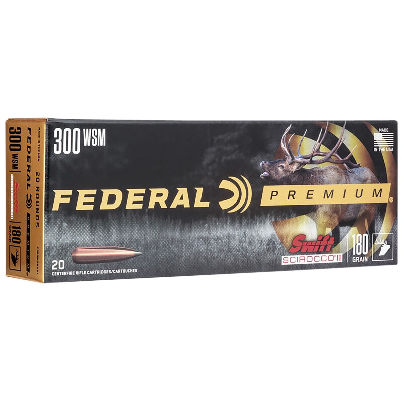 Federal P300WSMSS1 Premium  300WSM 180gr Swift Scirocco II 20 Per Box10 Case