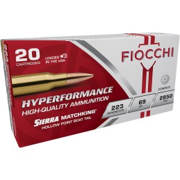 Fiocchi 223MKC Hyperformance Compete 223Rem 69gr Sierra MatchKing BTHP 20 Per Box10 Case