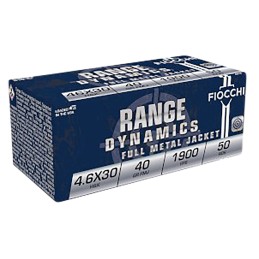 Fiocchi 46EXA Range Dynamics  4.6x30mmHK 40gr Full Metal Jacket 50 Per Box20 Case