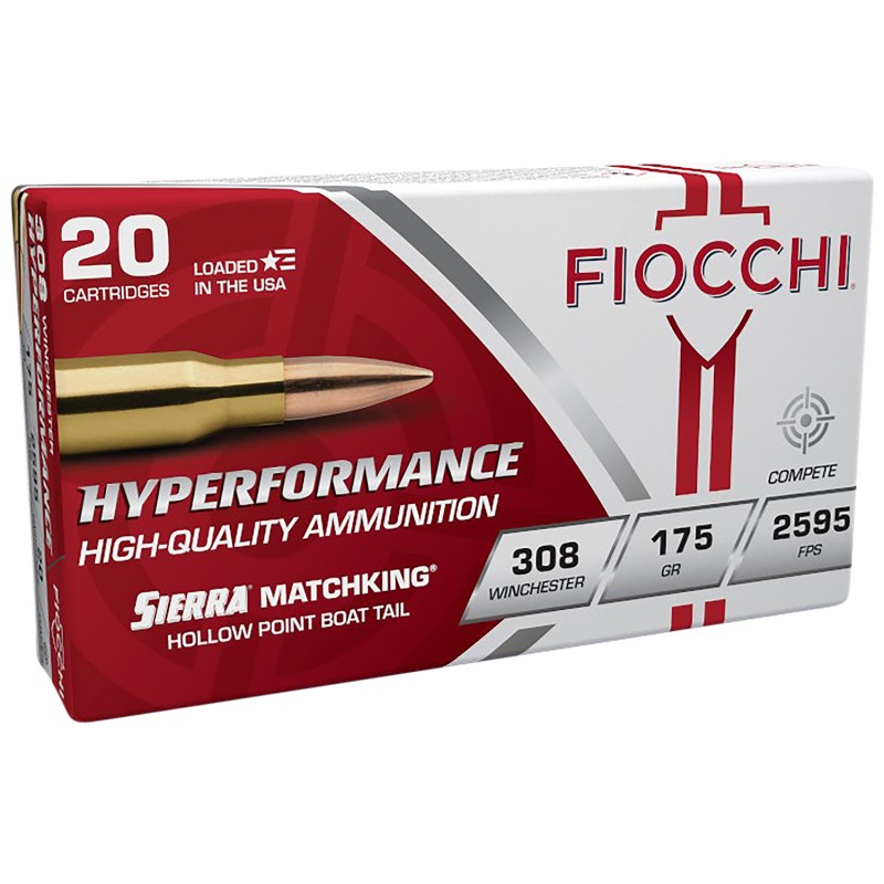 Fiocchi 308MKD Hyperformance Compete 308Win 175gr Sierra MatchKing BTHP 20 Per Box10 Case