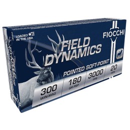 Fiocchi 300WMB Field Dynamics  300WinMag 180gr PSP Interlock BT 20 Per Box10 Case