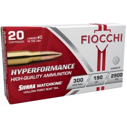 Fiocchi 300WMMKE Hyperformance Compete 300Win Mag 190gr Sierra MatchKing BTHP 20 Per Box10 Case