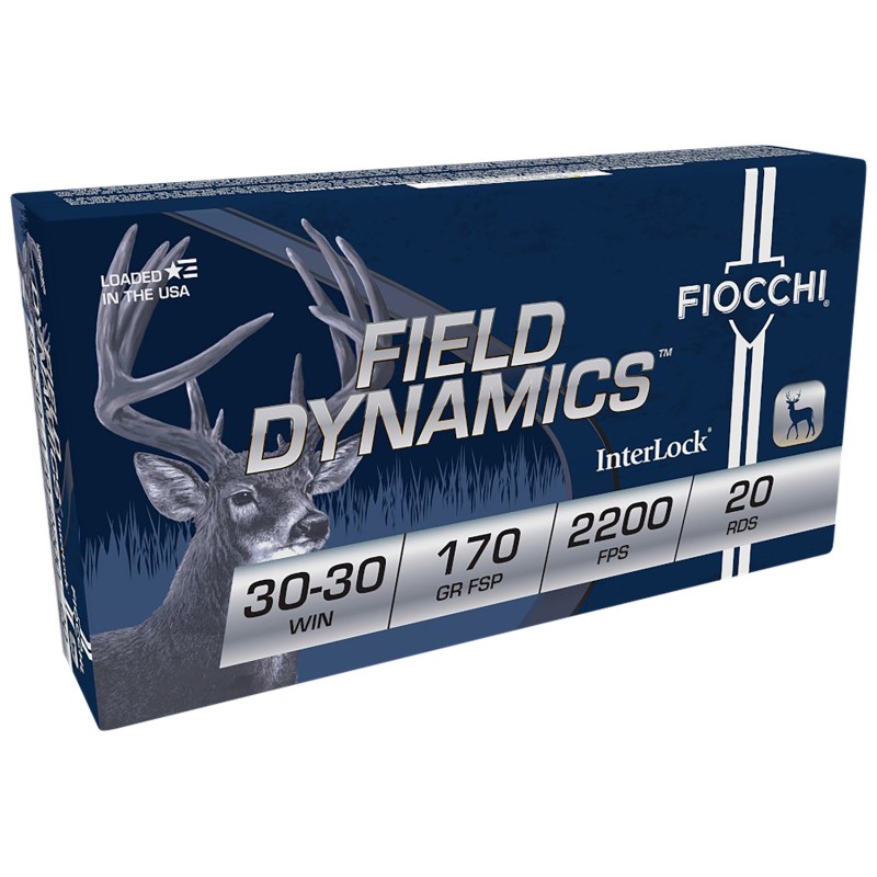 Fiocchi 3030C Field Dynamics InterLock 3030Win 170gr Flat Soft Point 20 Per Box10 Case