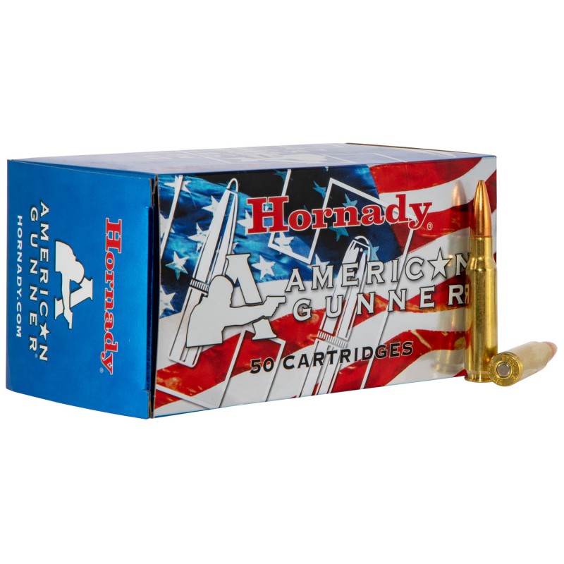 Hornady 80967 American Gunner  308Win 155gr Hollow Point Boat Tail 50 Per Box10 Case